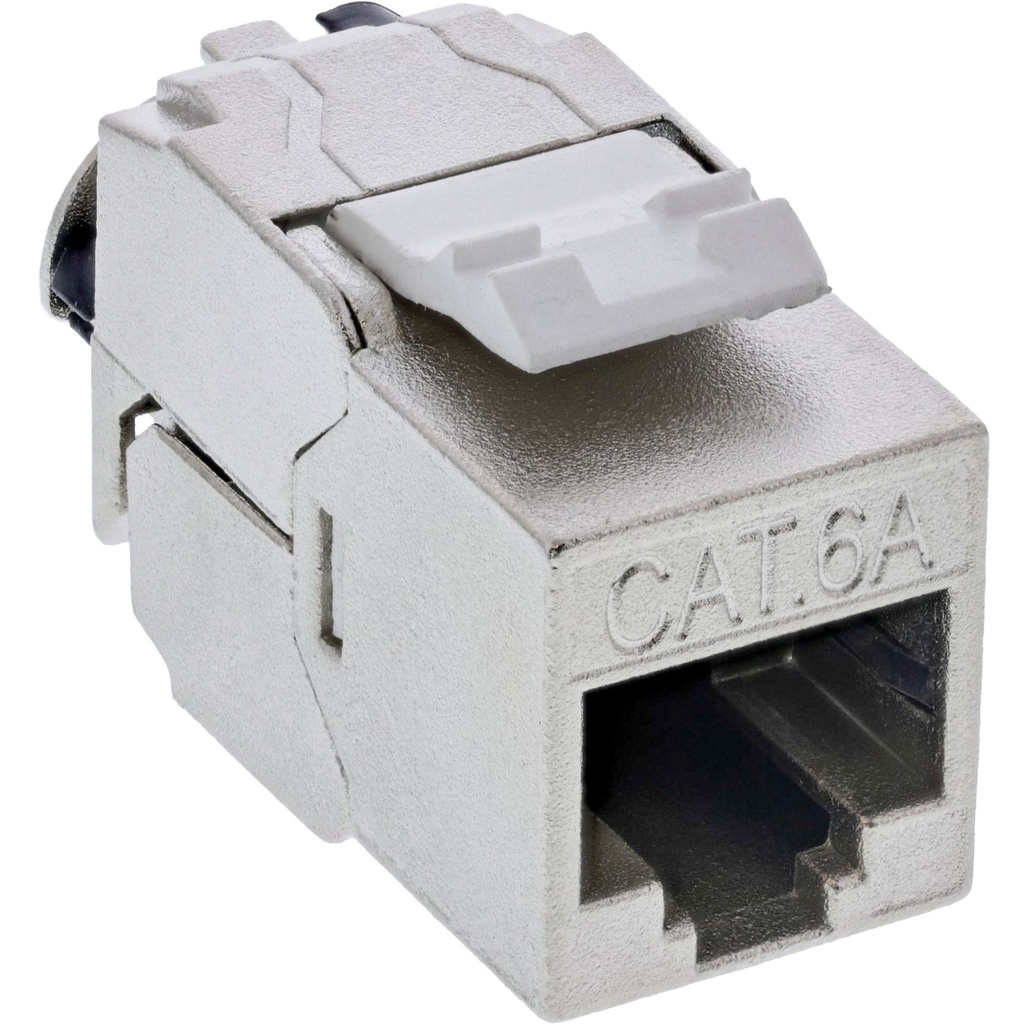 CAT6a-runko RJ45 suojattu Keystone-moduuli metalli 10 kpl, integroitu nippuside