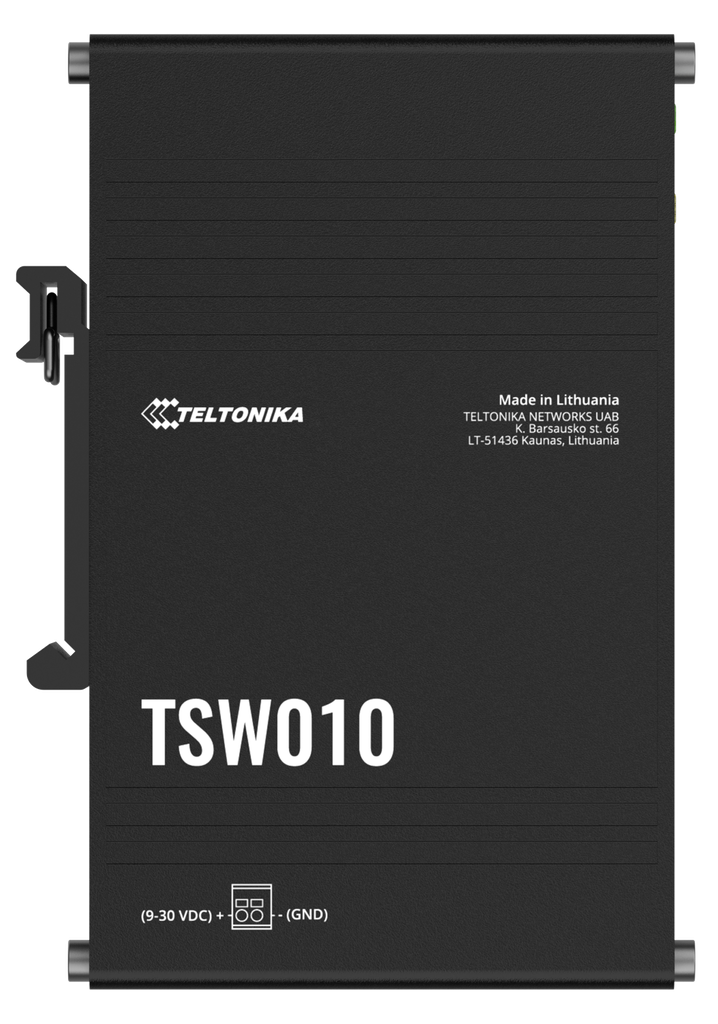 5 porttinen kytkin 10/100 Mbps integroitu DIN kiskokiinnike