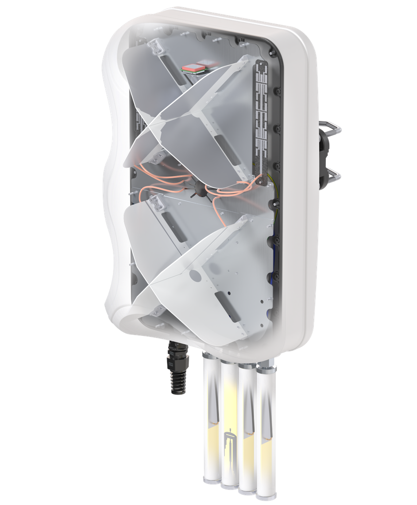 QuMax kotelo sopii RUTM52 integroitu 4G/5G + WiFi + GPS antenni 