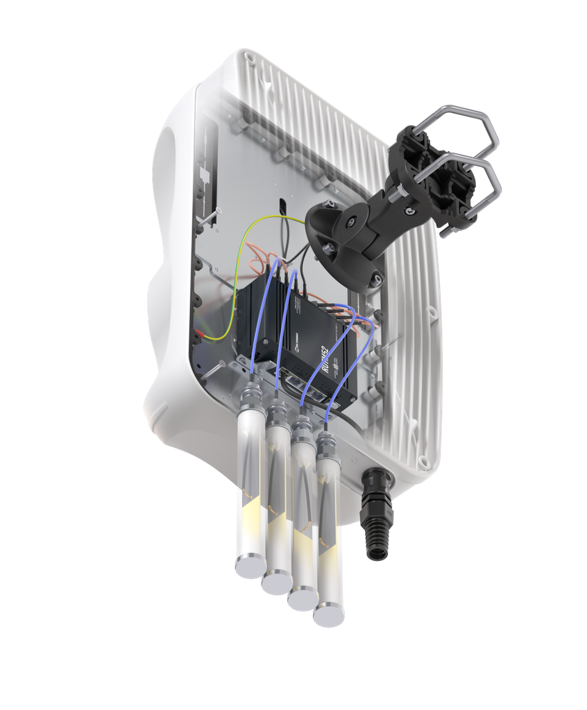 QuMax kotelo sopii RUTM52 integroitu 4G/5G + WiFi + GPS antenni 