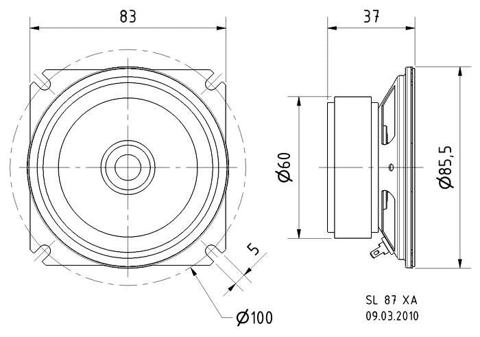Vesitiivis kaiutin 80 mm 20/30 W 8 ohm Visaton 