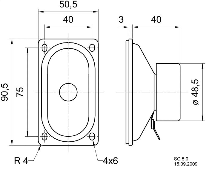 Kaiutin 8mm 10/15W 8 ohm, Visaton 