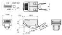RJ45-uros 8n ohjurilla CAT6a täyssuoj. pyöreälle kaapelille