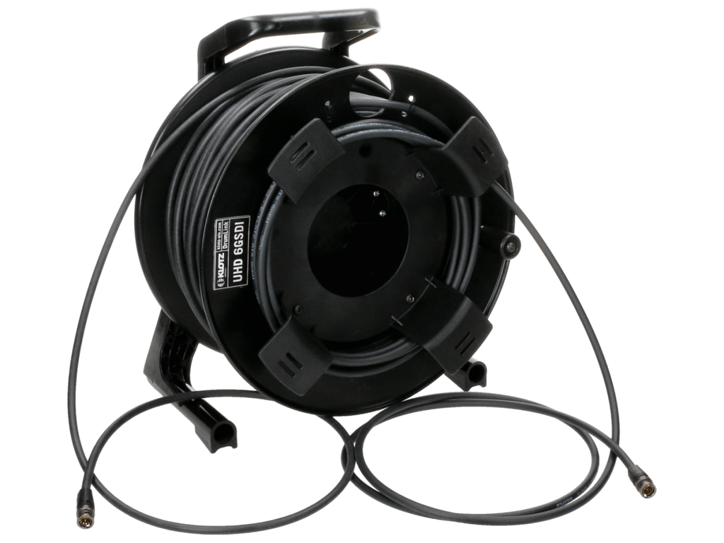 12G-SDI UHD/4K -videokaapeli kelalla, Neutrik BNC-uros VD125LPS - 1.2L/4.8 DZ PUR