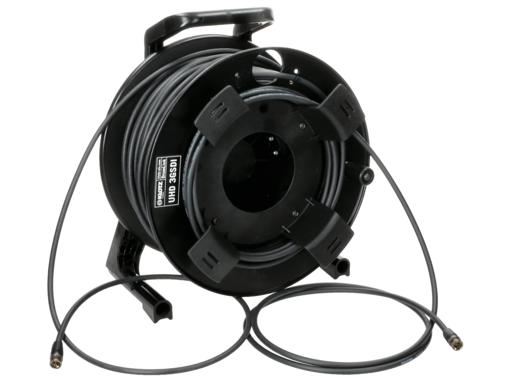 12G-SDI UHD/4K -videokaapeli kelalla, Neutrik BNC-uros VD125LPS - 1.2L/4.8 DZ PUR