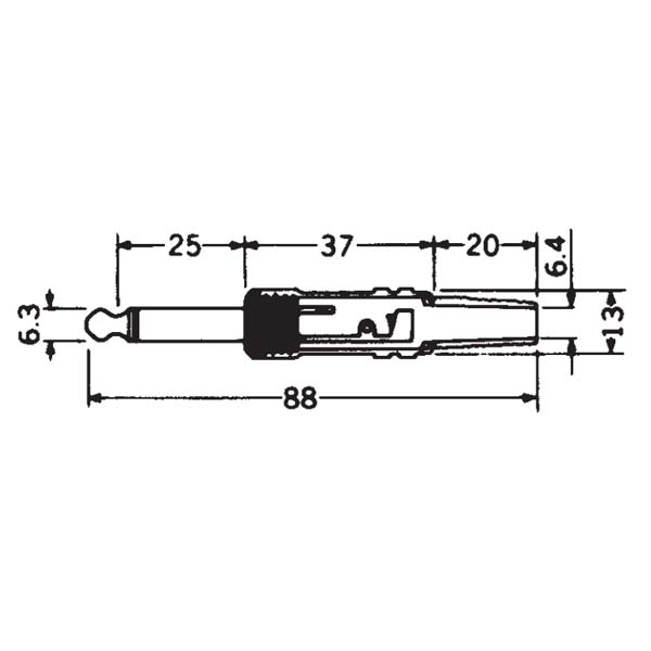 Plugi 6,3 mm mono metallli MP-111MS
