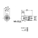DC-runko 2,5mm mutterilla MJ-22 metalli Marushin
