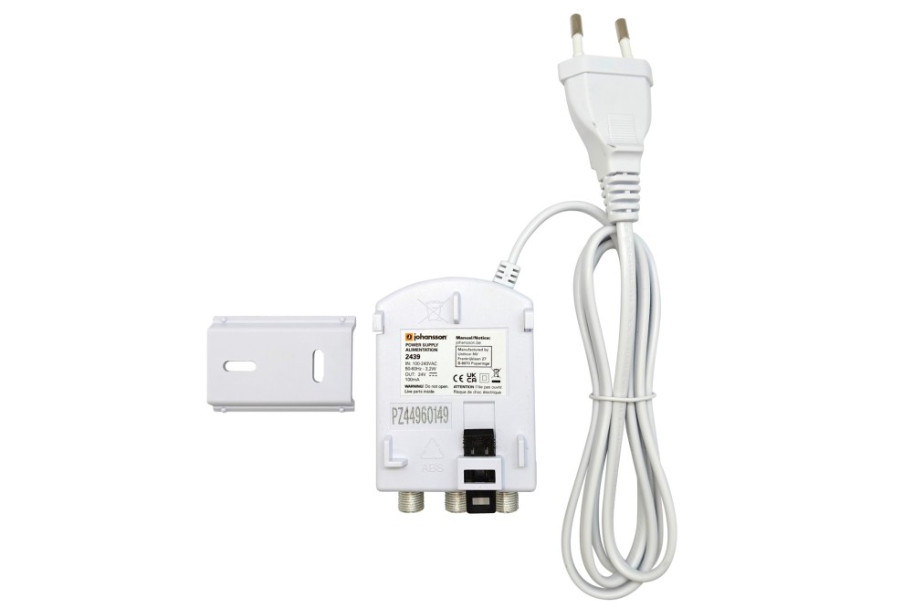 Virtalähde 24VDC/100mA, 2 läht. seinä- tai DIN-kiskokiinnitys