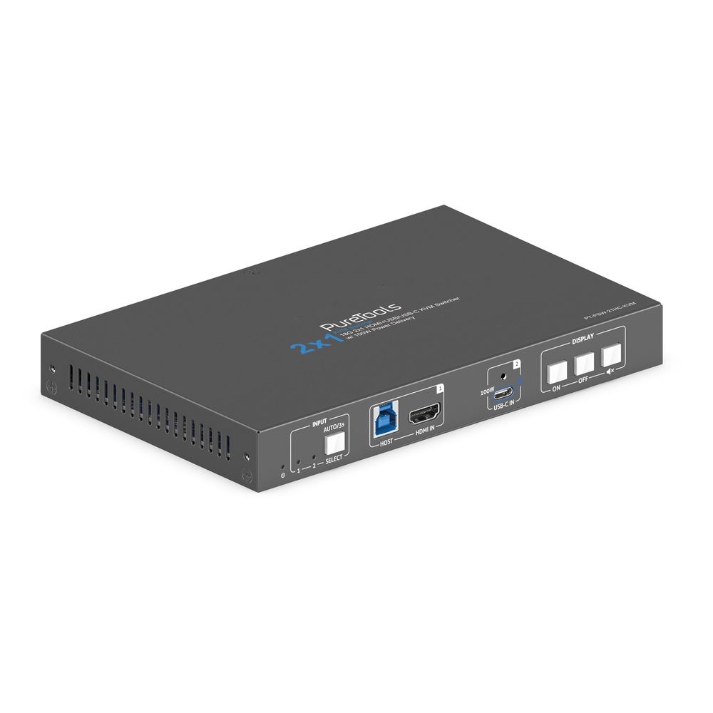 USB-C HDMI 2×1 4K 18 Gbps moniformaattinen esityskytkin KVM HDBaseT 3.0 PoC PD 100 W
