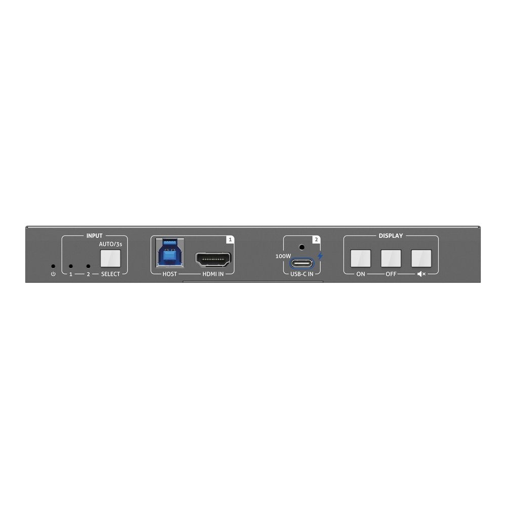 USB-C HDMI 2×1 4K 18 Gbps moniformaattinen esityskytkin KVM HDBaseT 3.0 PoC PD 100 W