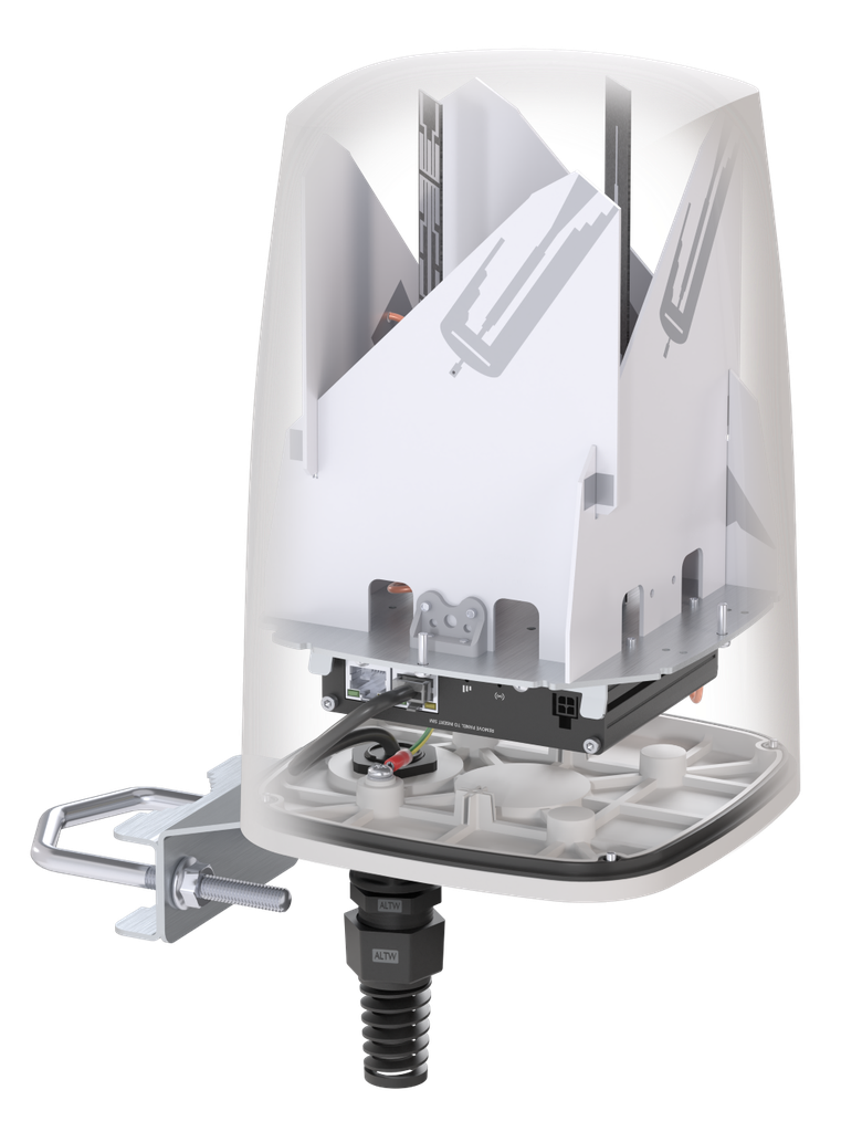 QuSpot kotelo RUTM30/RUTM31 reitittimelle integroitu 5G ja WiFi antenni 