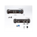 KVMP kytkin 2x, DVI, USB, Audio 