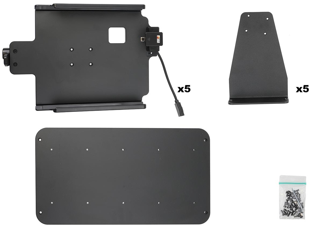 Pöytäteline 5 paikkaa Zebra ET60/ET65 ‑tableteille slide‑in‑pidikkeillä