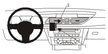 Vehicle-specific mount for Audi A6 2011–2018, centre mount – Brodit ProClip