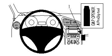 Vehicle-specific mount for Peugeot 5008 2010–2017, angled mount centre mount – Brodit ProClip