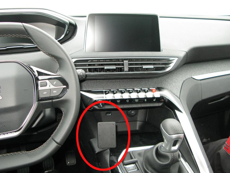 Vehicle-specific mount for Peugeot 3008 2017, on console – Brodit ProClip
