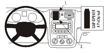 Brodit 853358 ProClip mittfäste Volkswagen Golf V 04-06