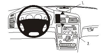 Autokohtainen kiinnitysalusta Volvo XC70 2000–2007 / V70 N 2000–2008 / S60 2000–2010, keskelle – Brodit ProClip