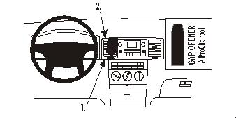 ProClip autokoht kiin Toyota Corolla 02-07 keski