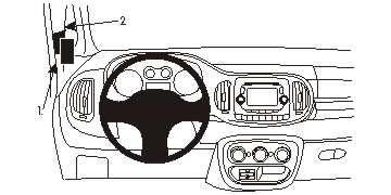 Brodit 804882 ProClip A-pillar mount Fiat 500 L 13-19