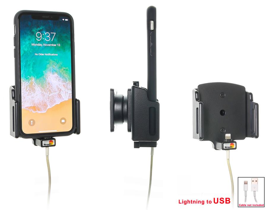Brodit 714013 Holder with tilt swivel ei cable Apple iPhone 11,X,XR,Xs