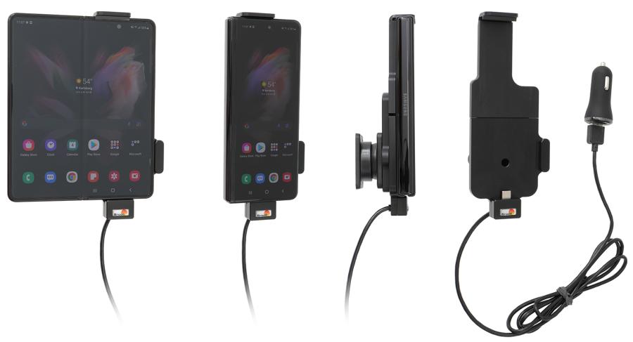 Brodit 721274 Aktiv hållare USB-A ciggkontakt tait/av Samsung Galaxy Z Fold3 5G
