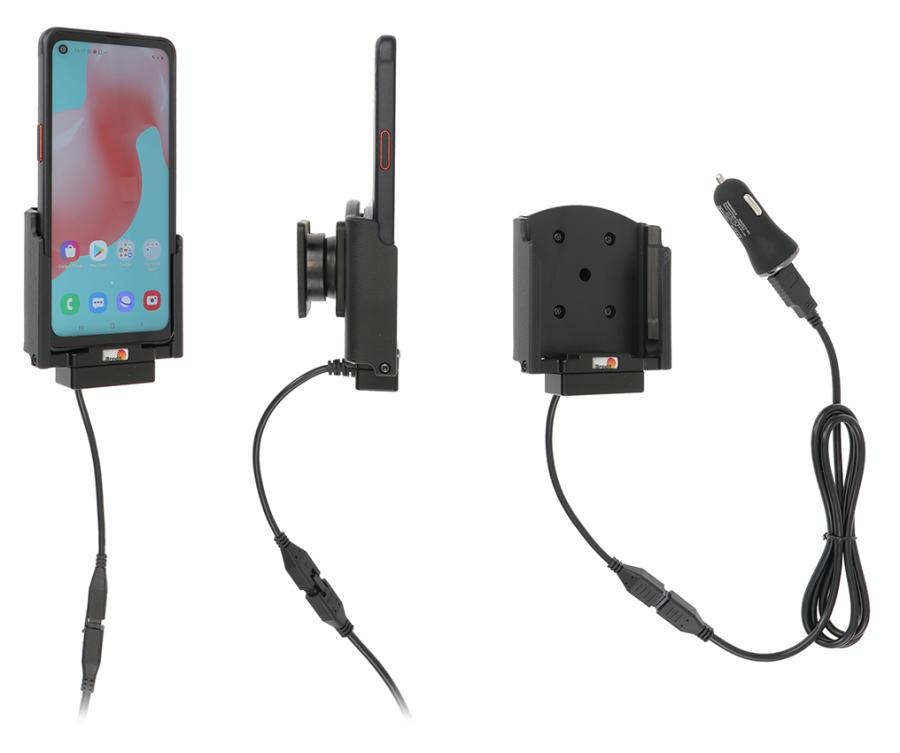 Brodit 721207 Active holder with tilt swivel USB host cig-plug Samsung Galaxy Xcover Pro SM-G71