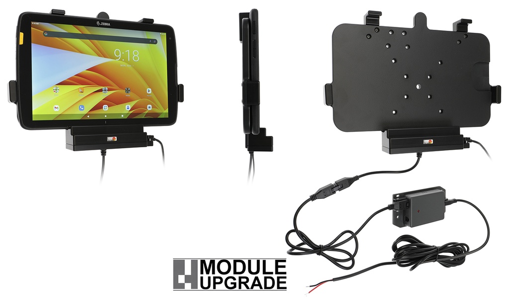 Charging tablet holder for Zebra ET40/ET45 10″, without protective case, USB-host, fixed installation – Brodit