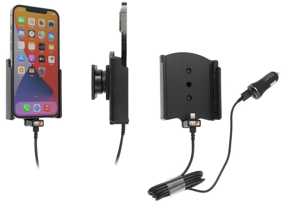 Brodit 721236 Active holder cig-plug QC3A+2,4A Apple iPhone 12 Pro Max