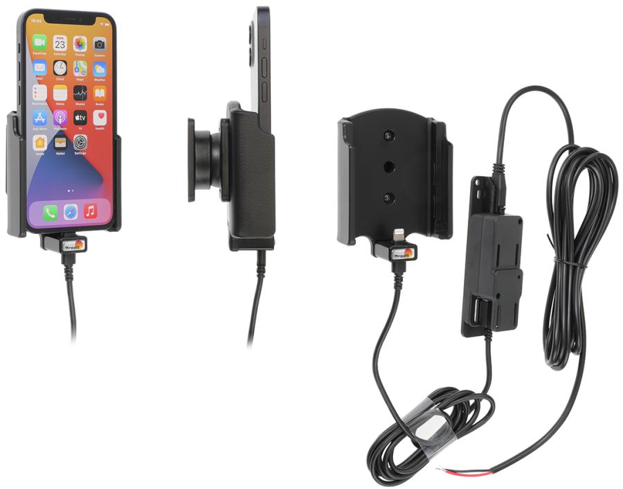 Brodit 727234 Aktiv hållare för fast installation QC3A+2,4A Apple iPhone 12Mini