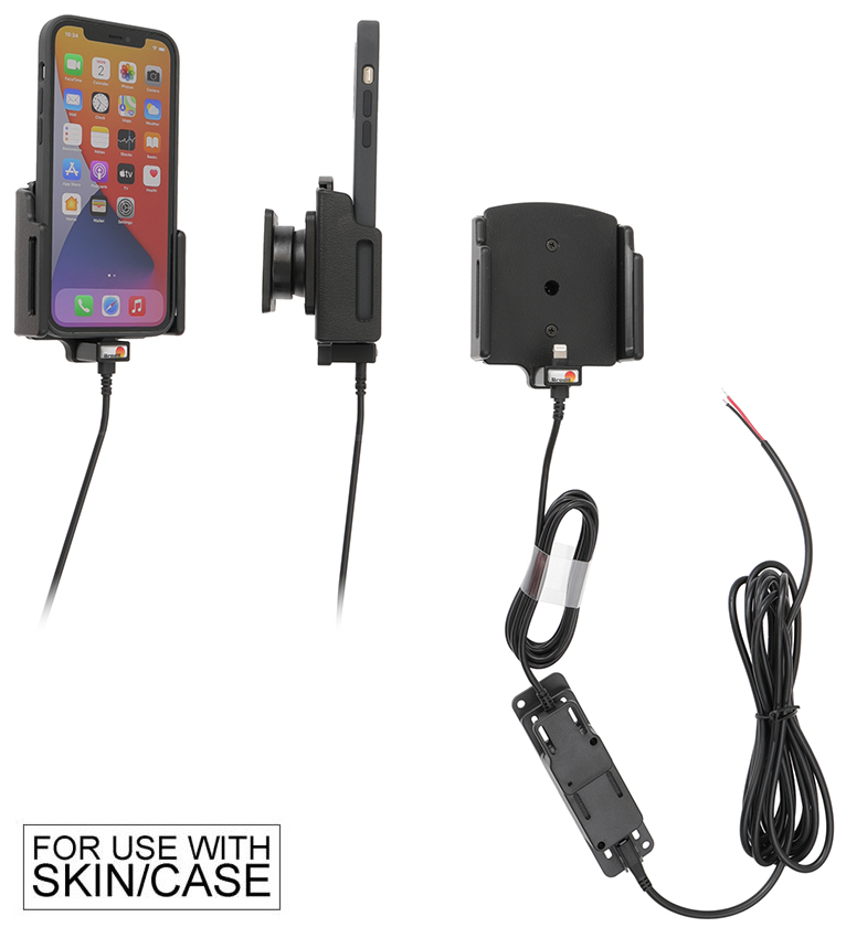 Brodit 727237 Aktiv hållare för fast installation QC3A+2,4A Apple iPhone 12/12Pro/12Pro Max