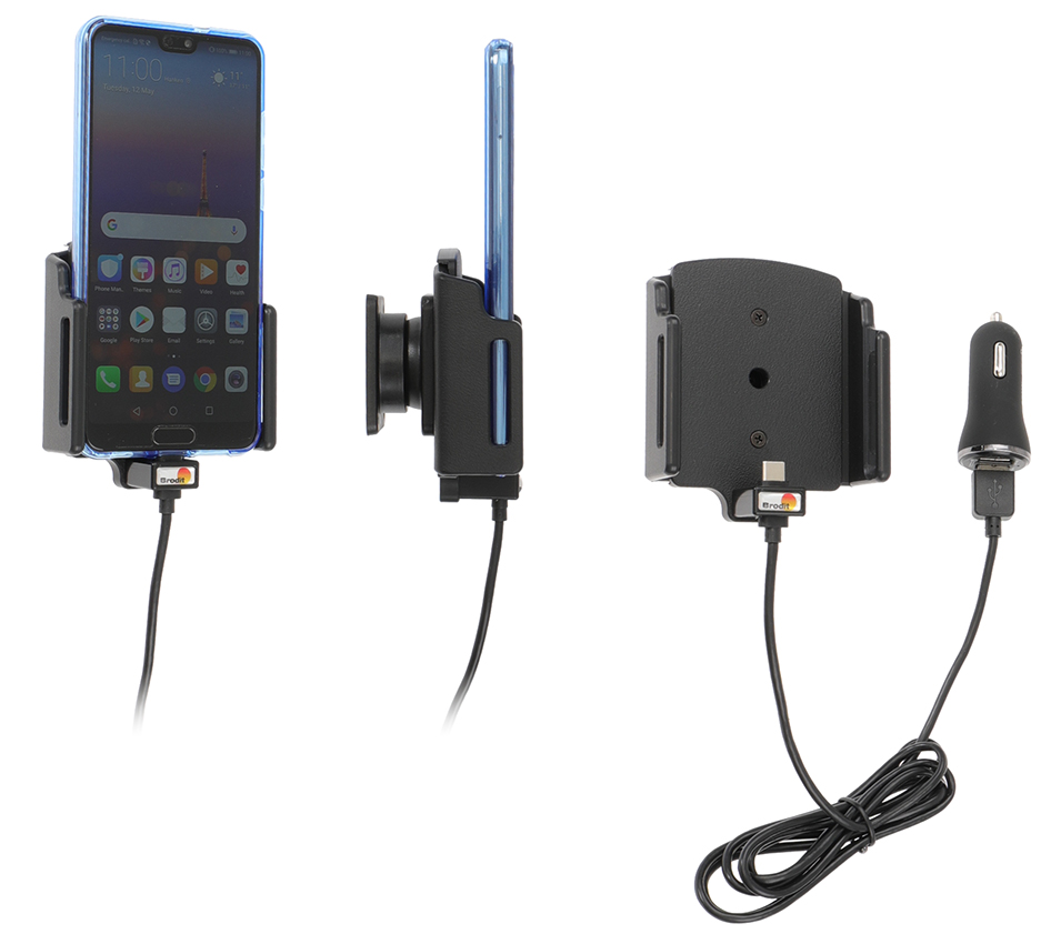Brodit 721203 Active holder with USB-cable and cig-plug adapter