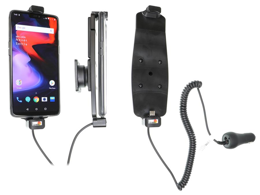 Brodit 712076 Active holder cig-plug OnePlus 6/T with original protective case