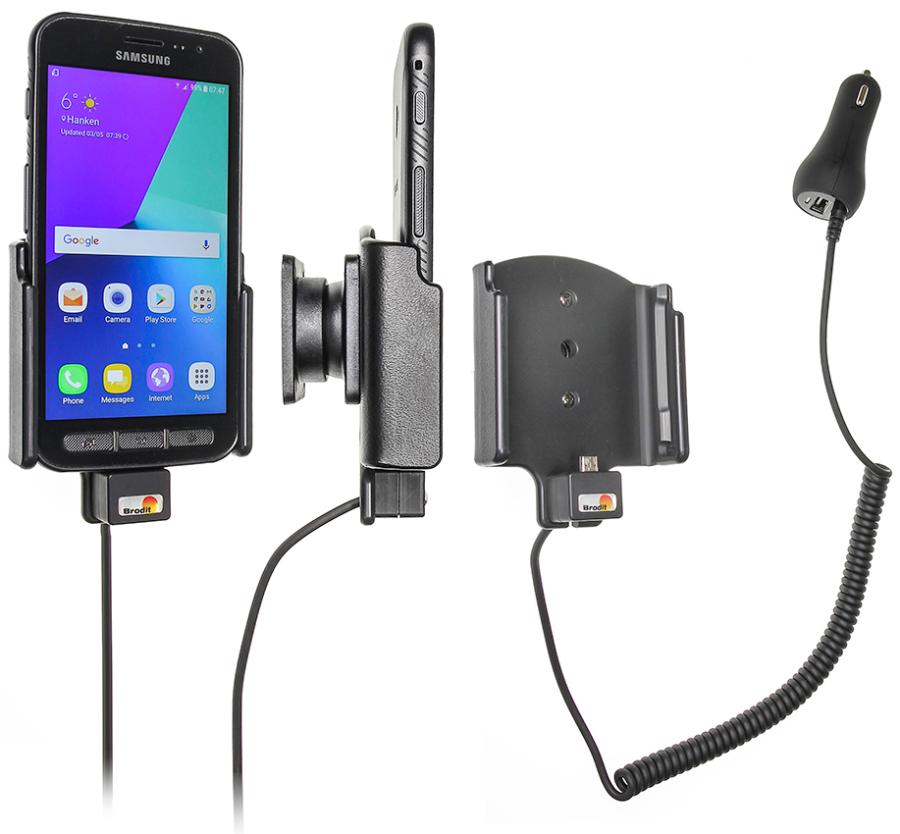 Brodit 512958 Aktiv hållare med kulled ciggkontakt Samsung Galaxy Xcover 4