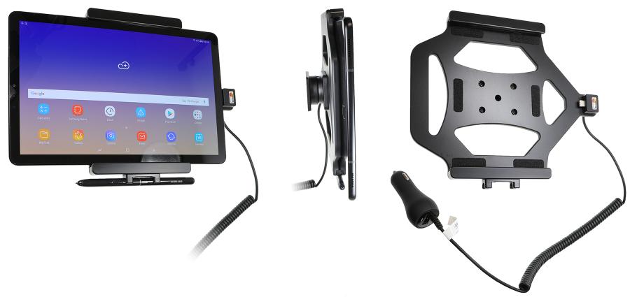 Brodit 712077 Aktiv hållare med kulled ciggkontakt Samsung Galaxy Tab S4 10.5 SM-T8