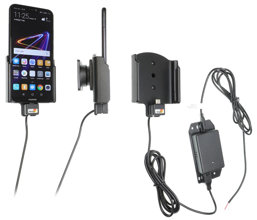 Brodit 713054 Active holder with tilt swivel for fixed installation 2 A Huawei P20 Lite