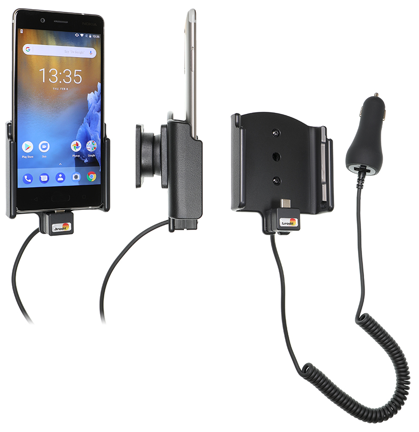 Brodit 712030 Aktiv hållare för fast installation ciggkontakt 2A Nokia 8