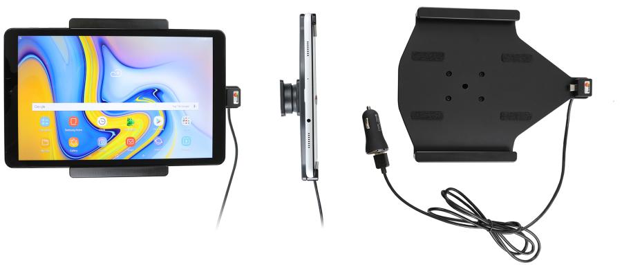 Brodit 721079 Aktiv hållare USB-kabel och cigg-adapter Samsung Galaxy Tab A 10.5 SM-T590/SM-T59