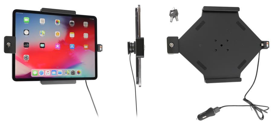 Brodit 752095 Active holder USB cable and cig-plug adapter lock Apple iPad Pro 12,9 2018/2020