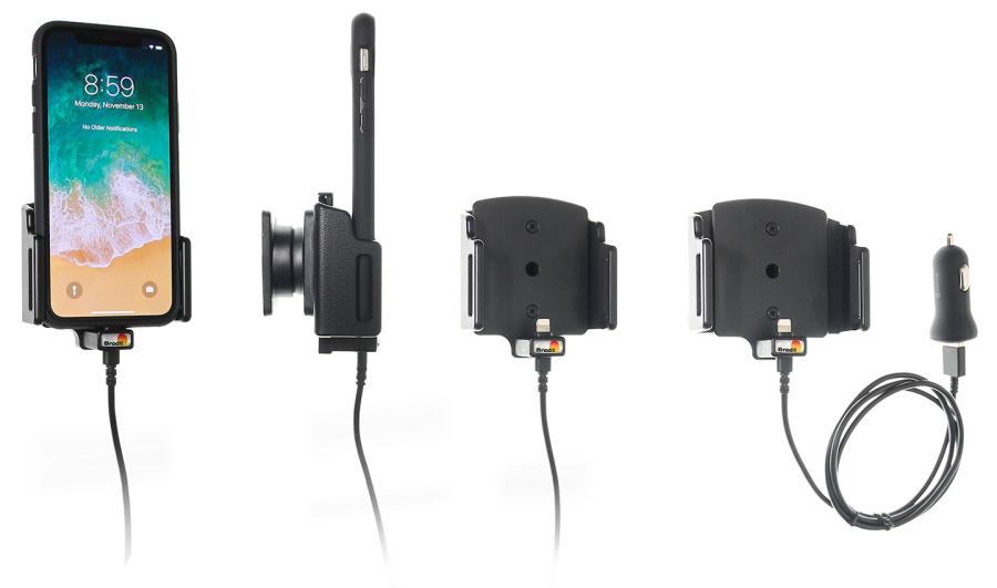 Brodit 721013 Active holder with USB-cable and cig-plug adapter
