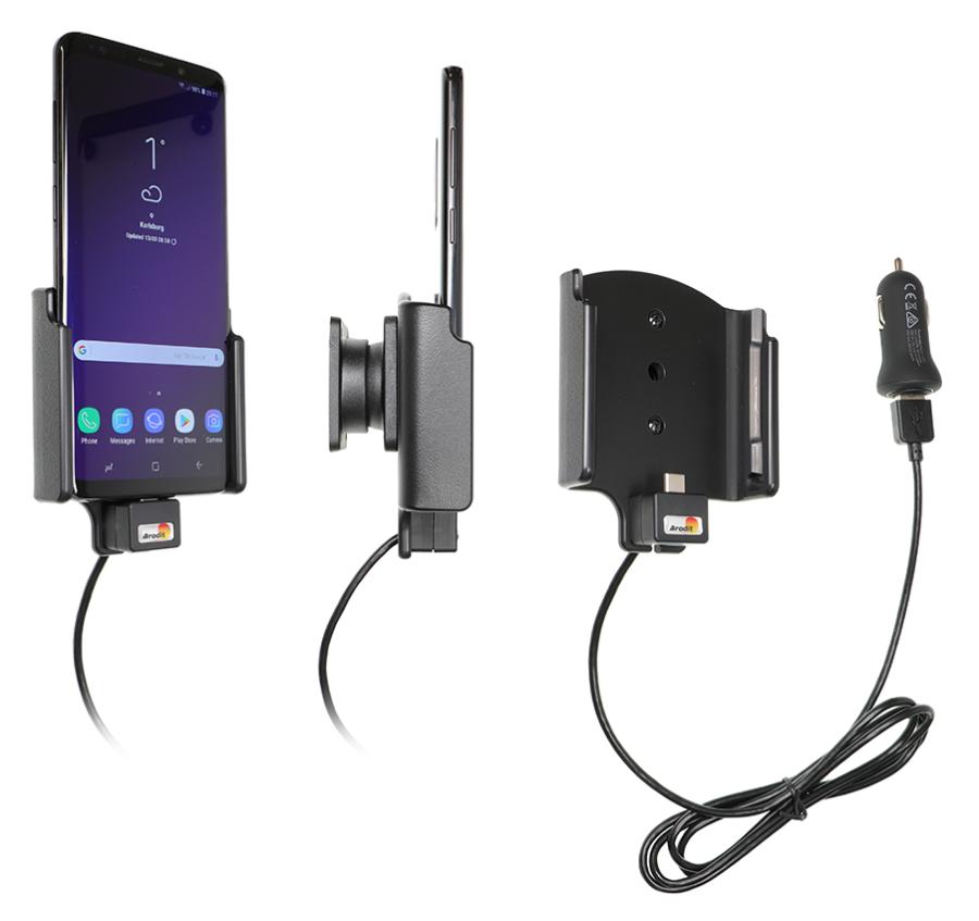 Brodit 721039 Active holder with tilt swivel USB cable and cig-plug adapter Samsung Galaxy S9+