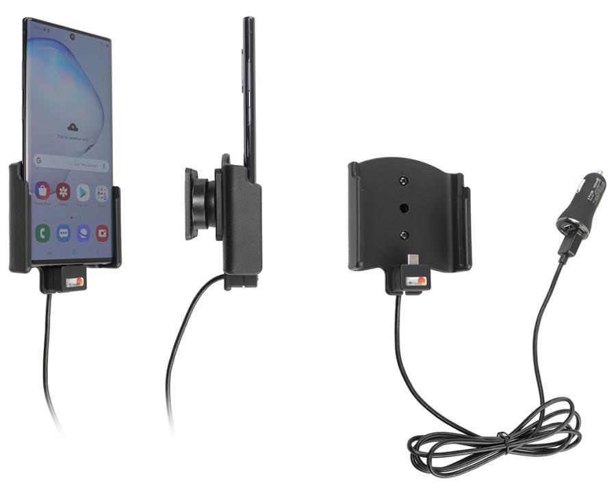 Brodit 721156 Aktiv hållare med kulled USB-kabel och cigg-adapter Samsung Galaxy Note 10+ SM-N975