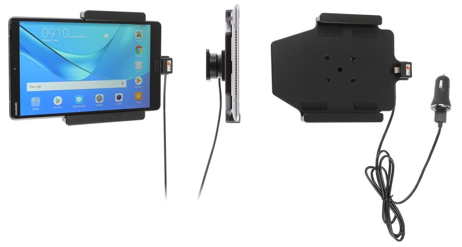 Brodit 721114 Aktiv hållare med kulled USB-kabel och cigg-adapter Huawei MediaPad M5 8.4
