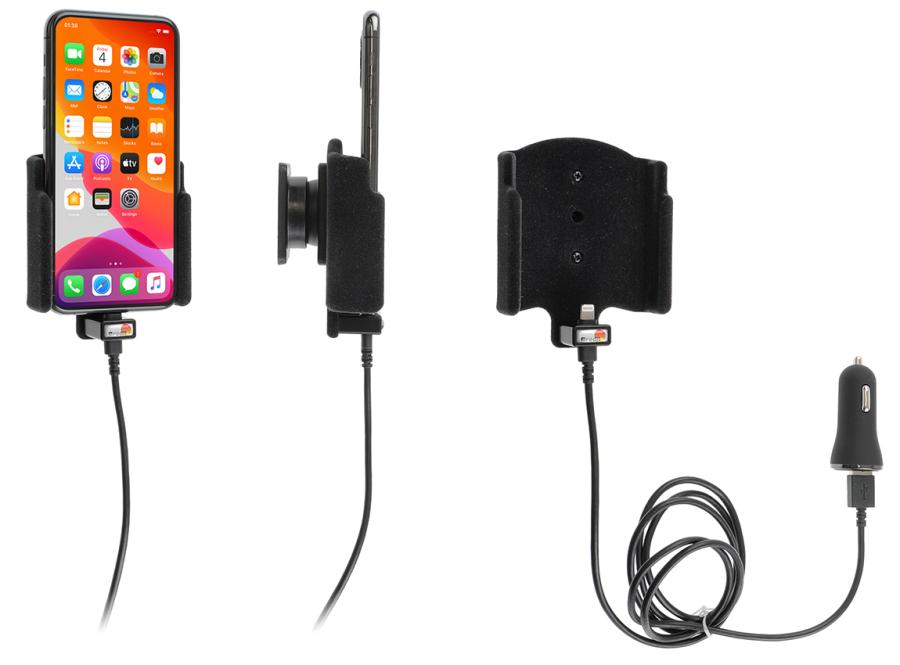 Brodit 721161 Aktiv hållare med kulled USB-kabel och cigg-adapter Apple iPhone 11 Pro