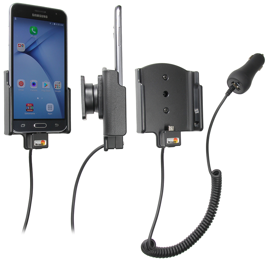 Brodit 512980 Active holder with tilt swivel cig-plug Samsung Galaxy J3 (2016) J5 (201