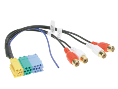 Radio-kabelsats, Mini ISO/RCA-utgångar fram och bak