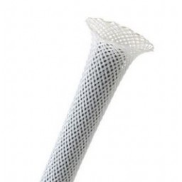 Kabelstrumpa i polyester 4-9 mm, vit, -60 °C till +155 °C, 100 m rulle
