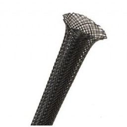 Kabelstrumpa i polyester 4-9 mm, svart, -60 °C till +155 °C, 100 m rulle
