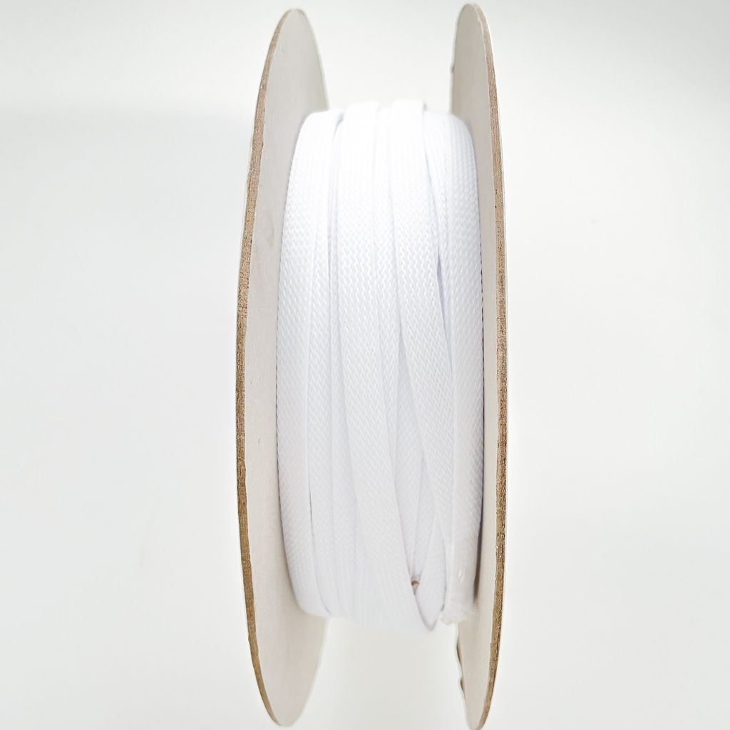 Kabelstrumpa i polyester 12-25 mm, vit, -60 °C till +155 °C, 100 m rulle