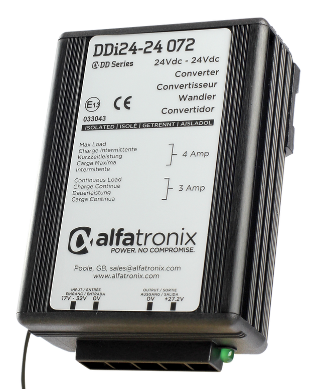 Isolerad spänningsstabilisator, 24 V in ±30 %, ut ±15 %, 72 W, 3/4 A